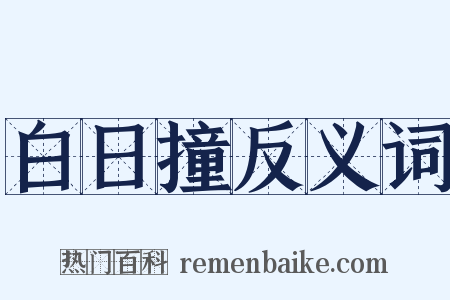白日撞反义词是什么意思的图片